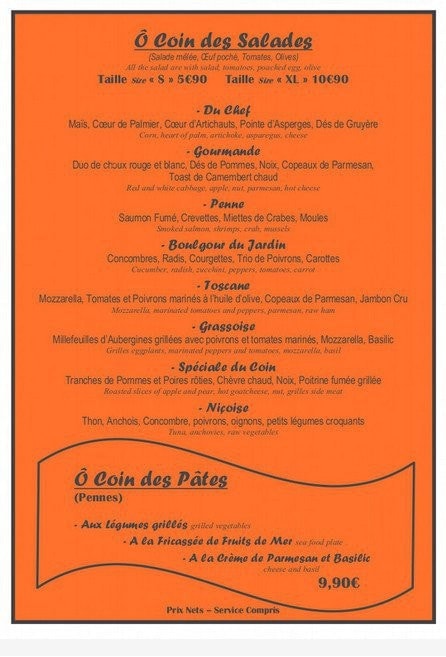 Le Croissant Rose — carte page 1