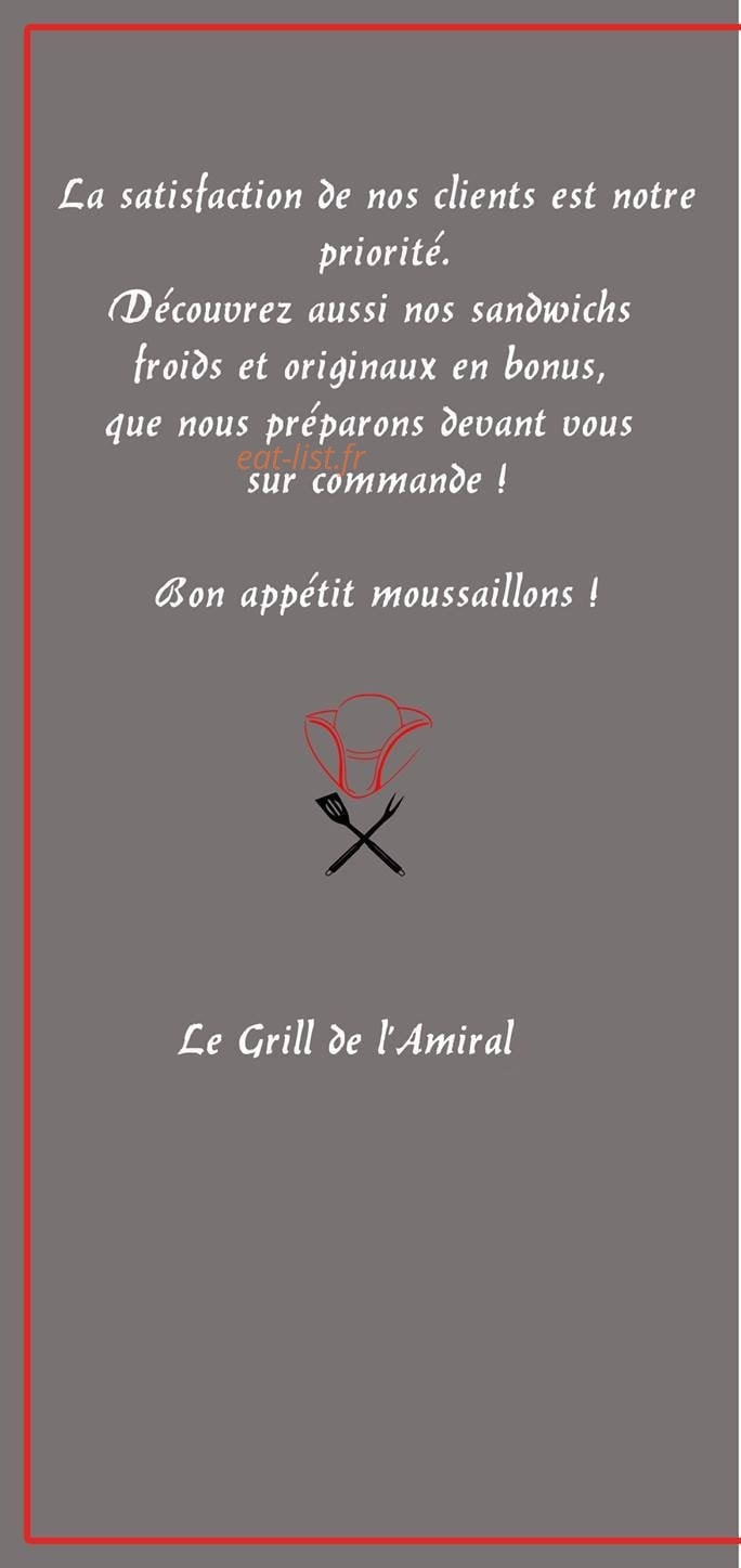 Le Grill de l'Amiral — carte page 5