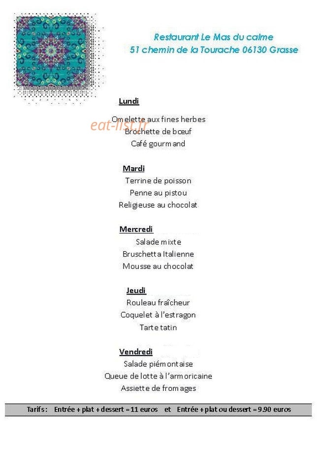 Le Mas du calme — carte page 1