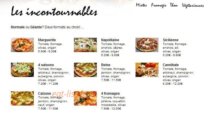 Pizza Boy's — carte page 1