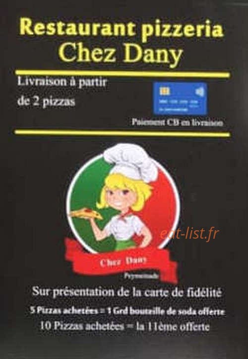Pizza chez Dany — carte page 1