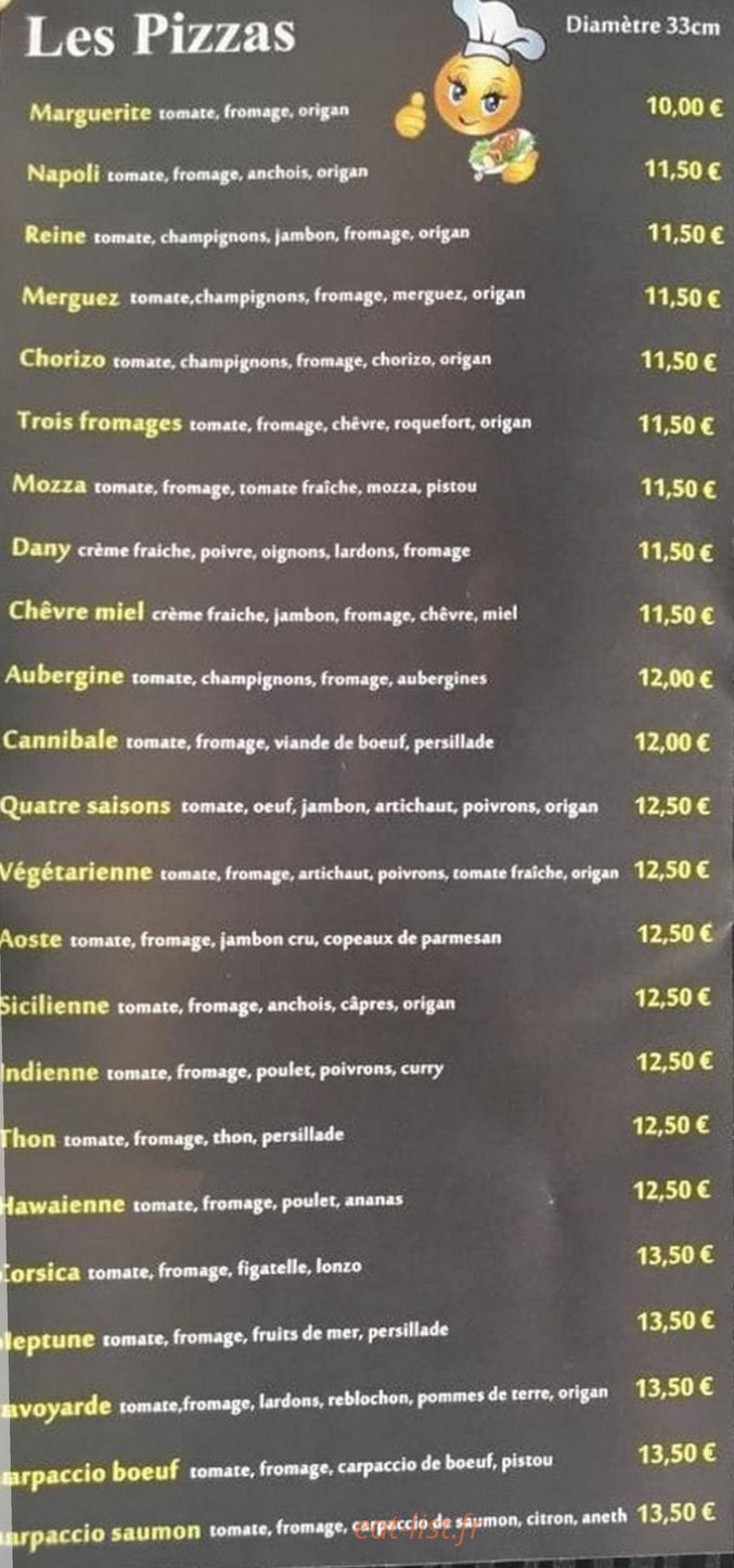 Pizza chez Dany — carte page 2