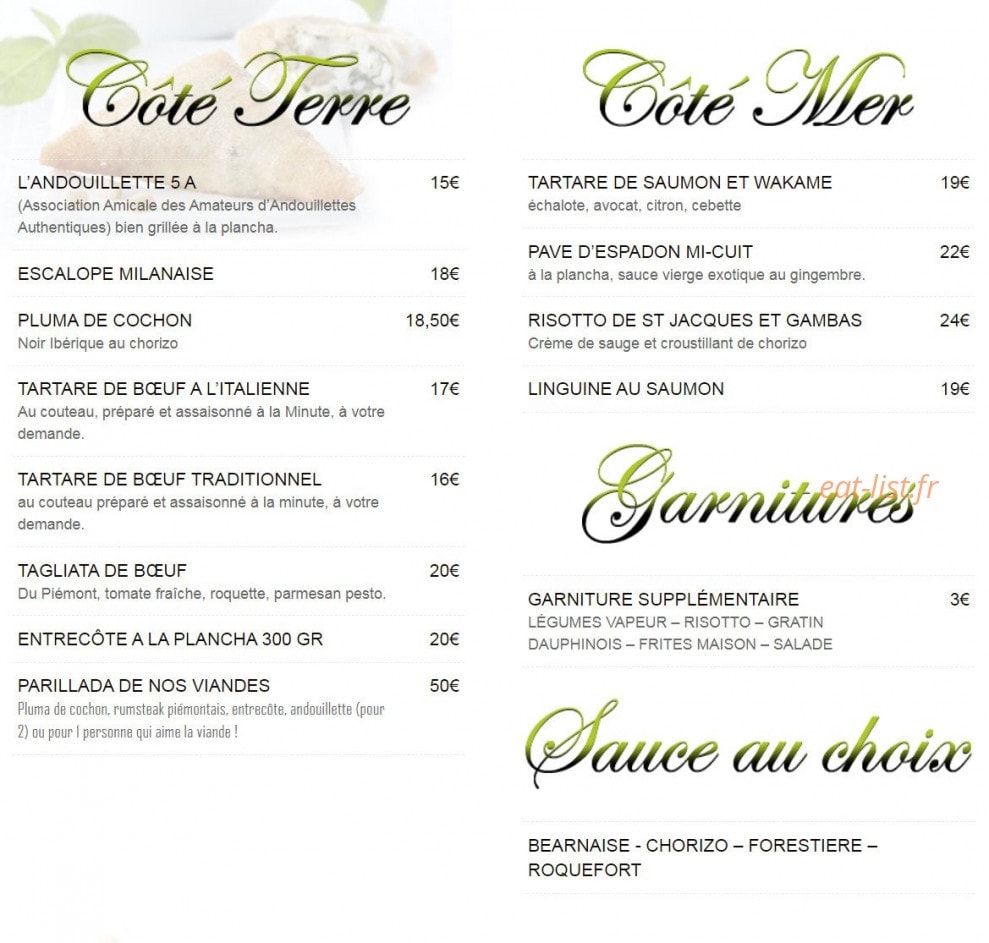 Restaurant les 3 marches — carte page 2