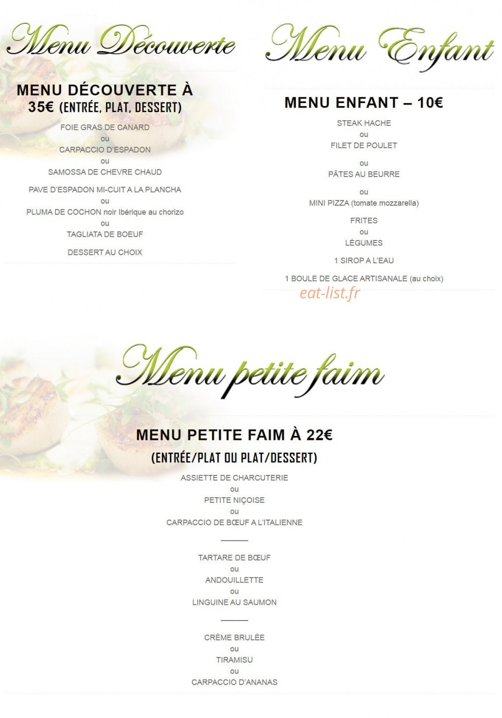 Restaurant les 3 marches — carte page 4