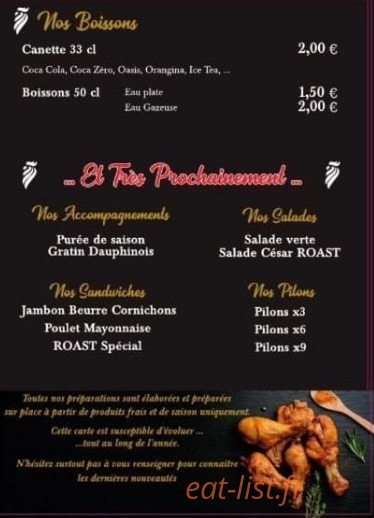 Roast — carte page 3