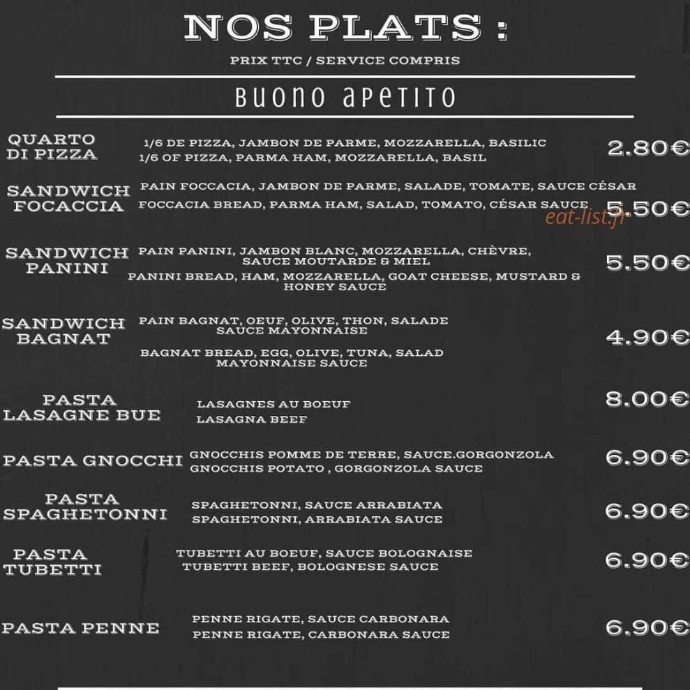 Savore — carte page 2