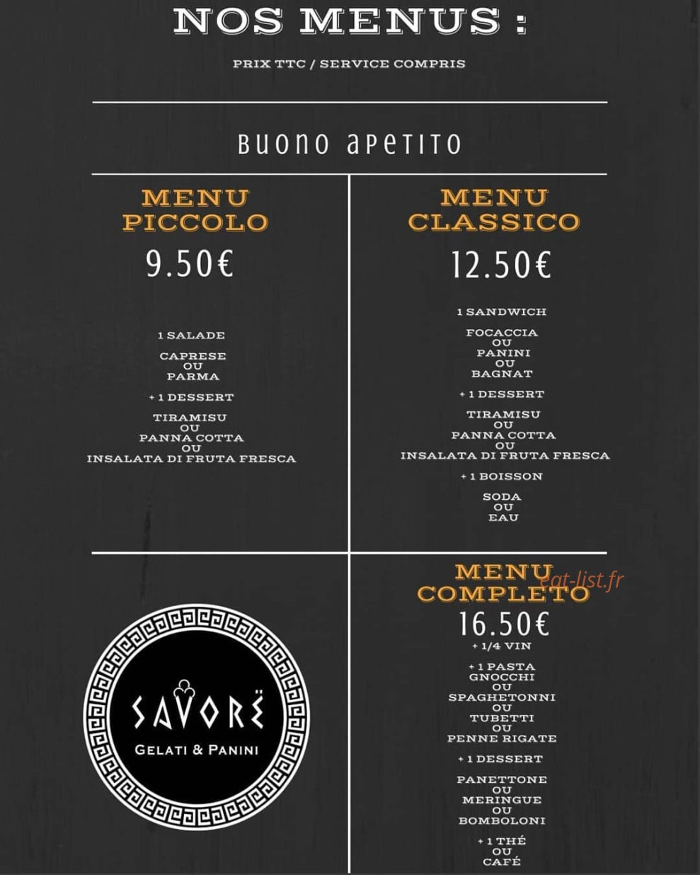 Savore — carte page 3
