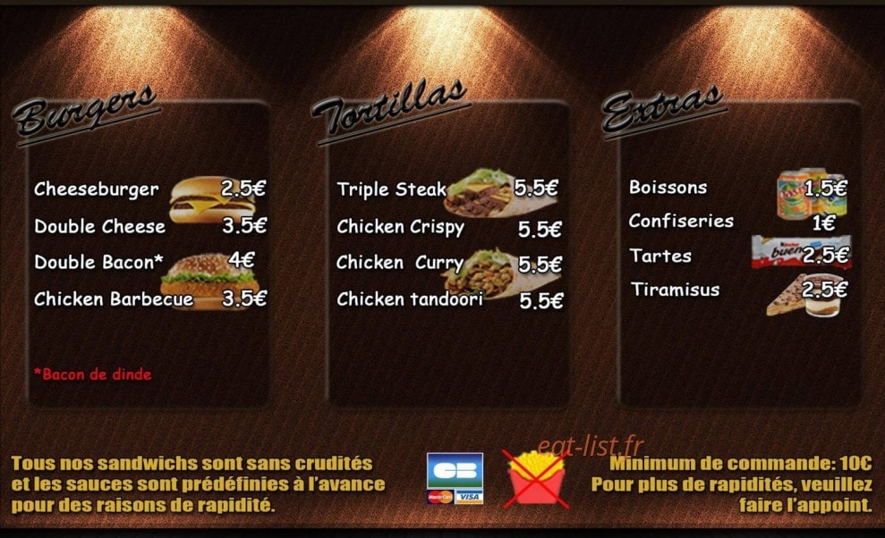 Street Burger — carte page 2