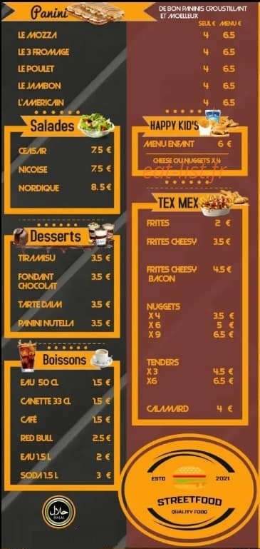 Street Food — carte page 5