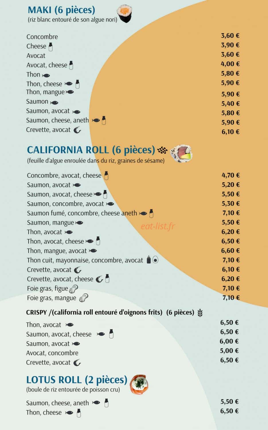 Sushi Yama — carte page 2
