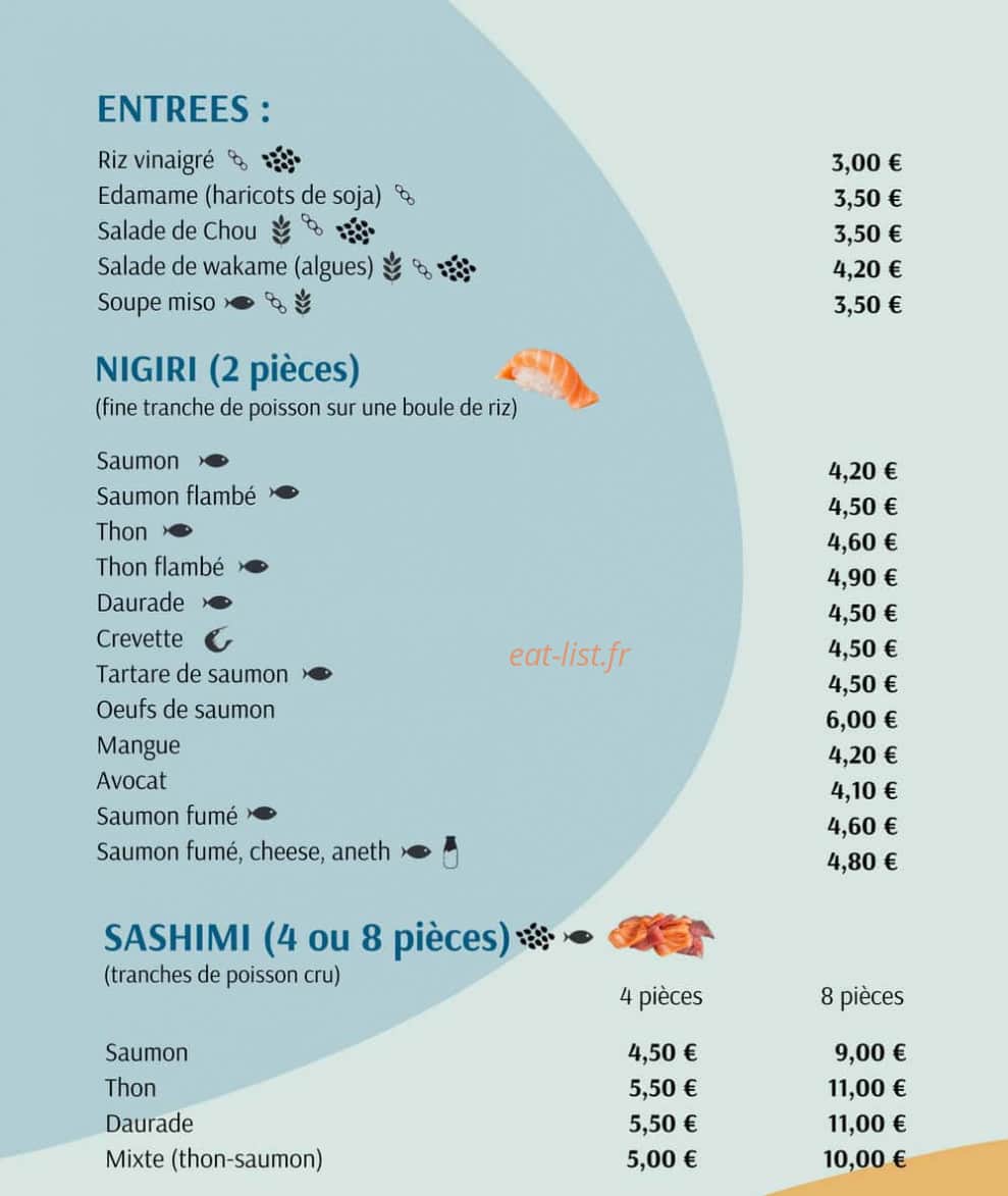 Sushi Yama — carte page 1