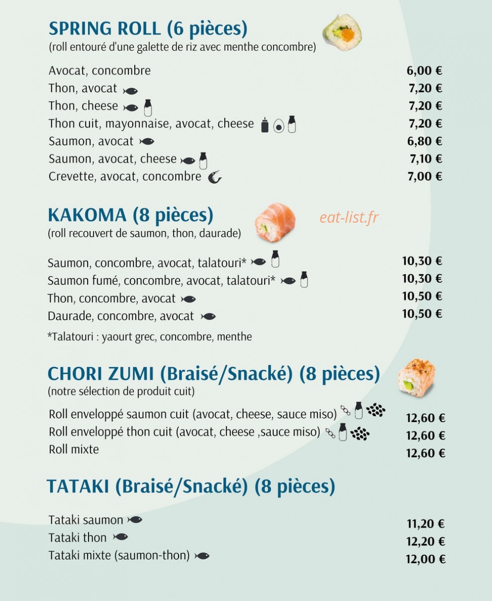 Sushi Yama — carte page 3