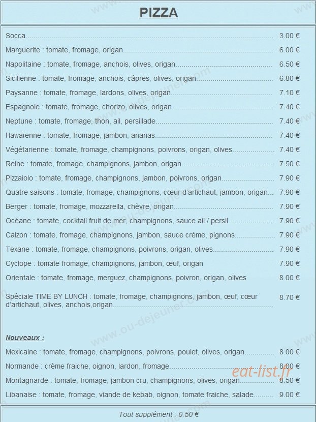 Time by lunch — carte page 1