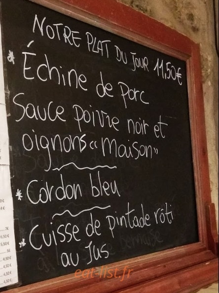 Carte et menu de Le Cafe Des Sports à Tourette sur Loup — Le plat du jour