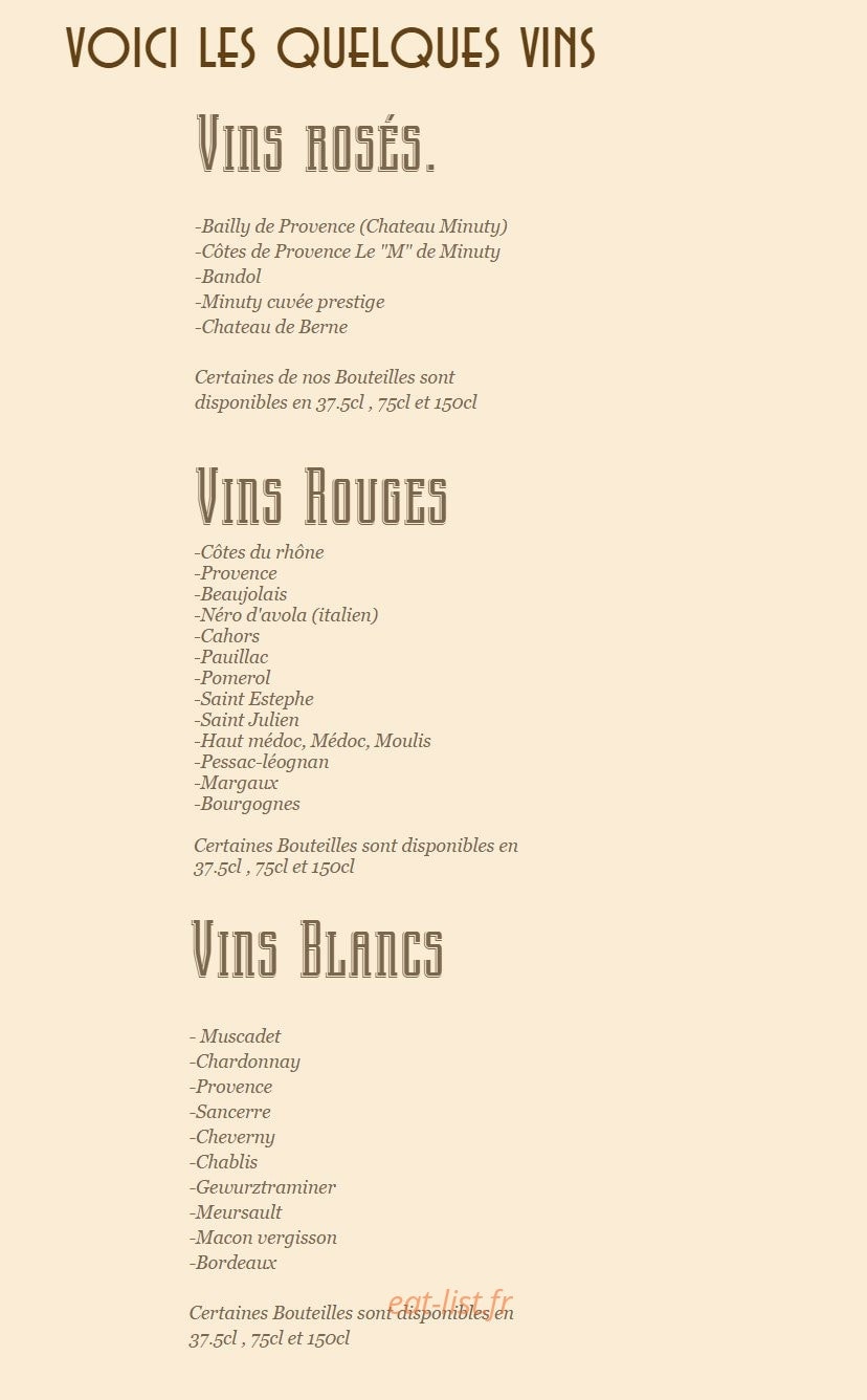 Bistro du Peyra — carte page 2