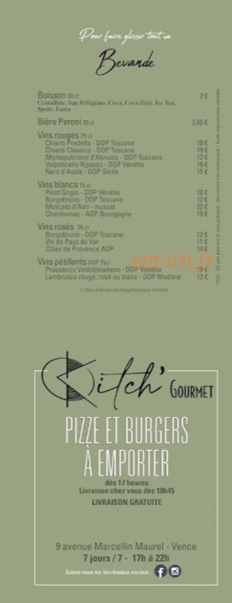 Kitch' Pizza — carte page 6