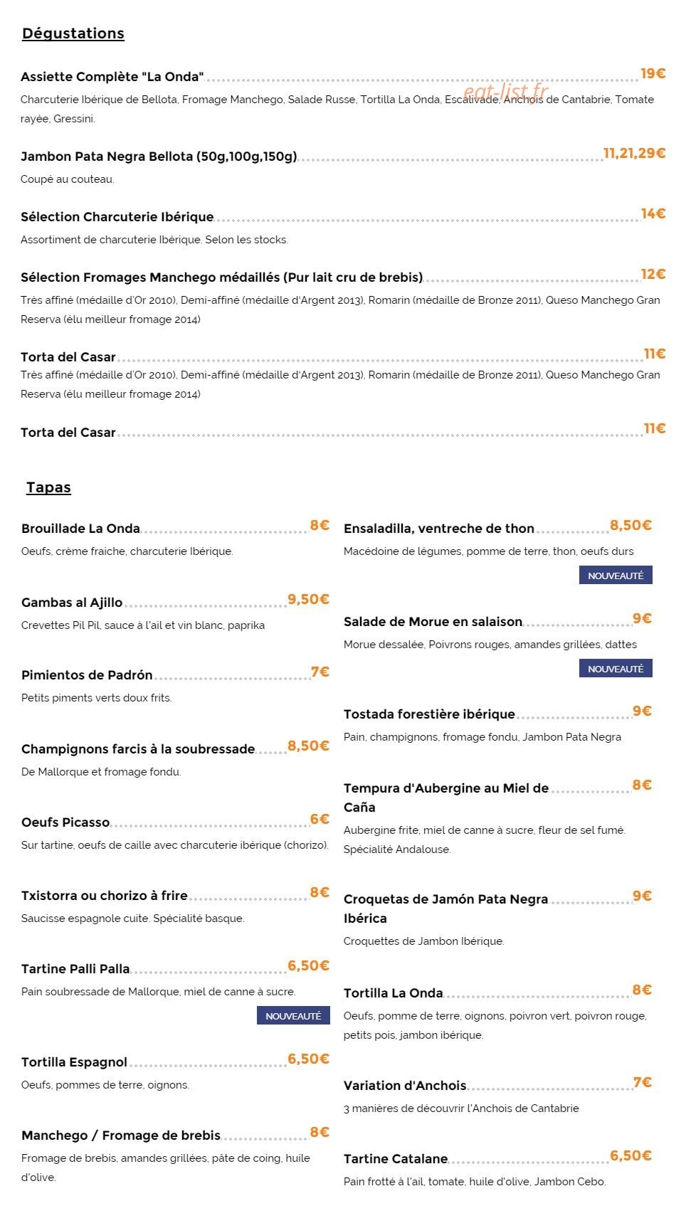 La Onda — carte page 1