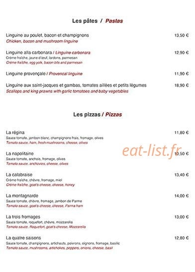 La Régence Cafe — carte page 5