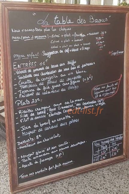 La Table des Baous — carte page 1