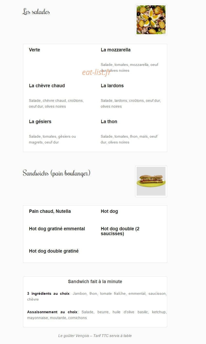 Le goûter Vençois — carte page 5