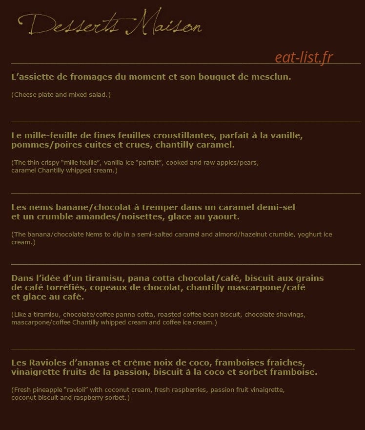 Les agapes — carte page 4