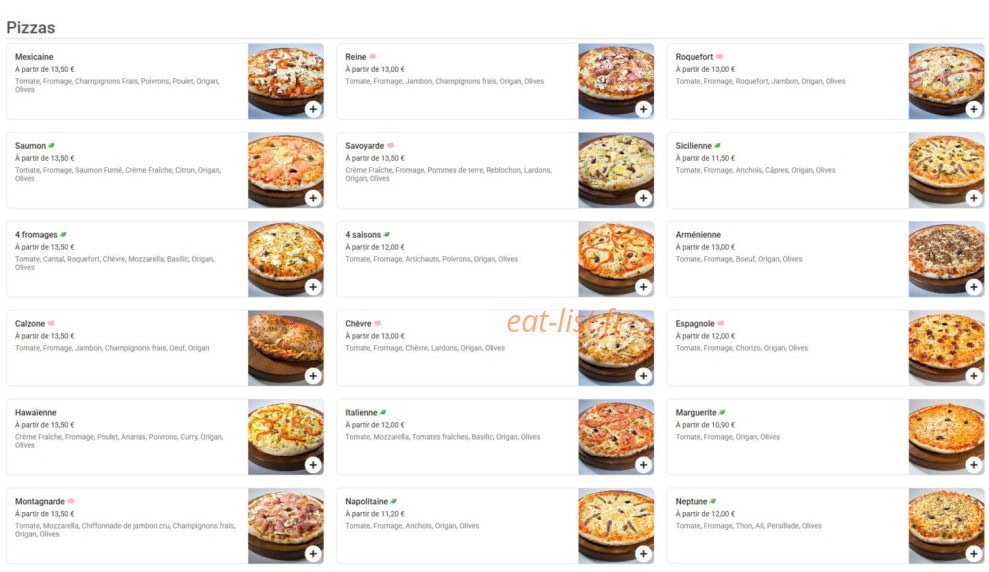 Mister Pizza — carte page 3