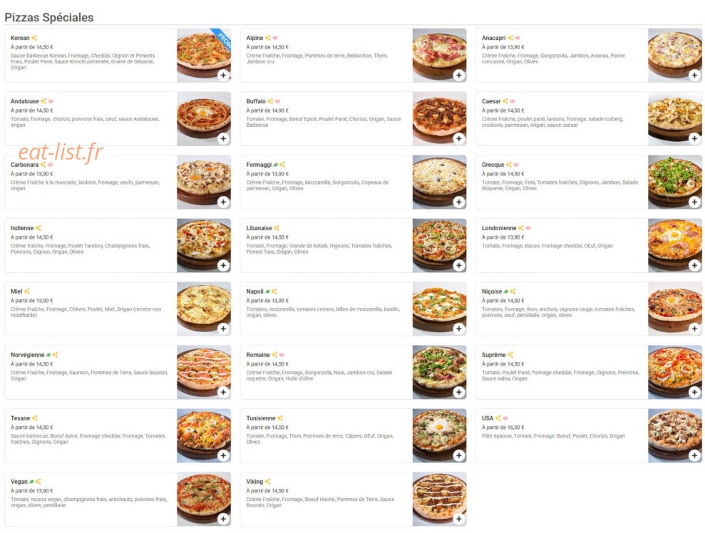Mister Pizza — carte page 2