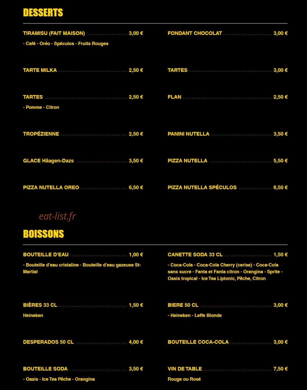 Pizza Jeannot — carte page 6