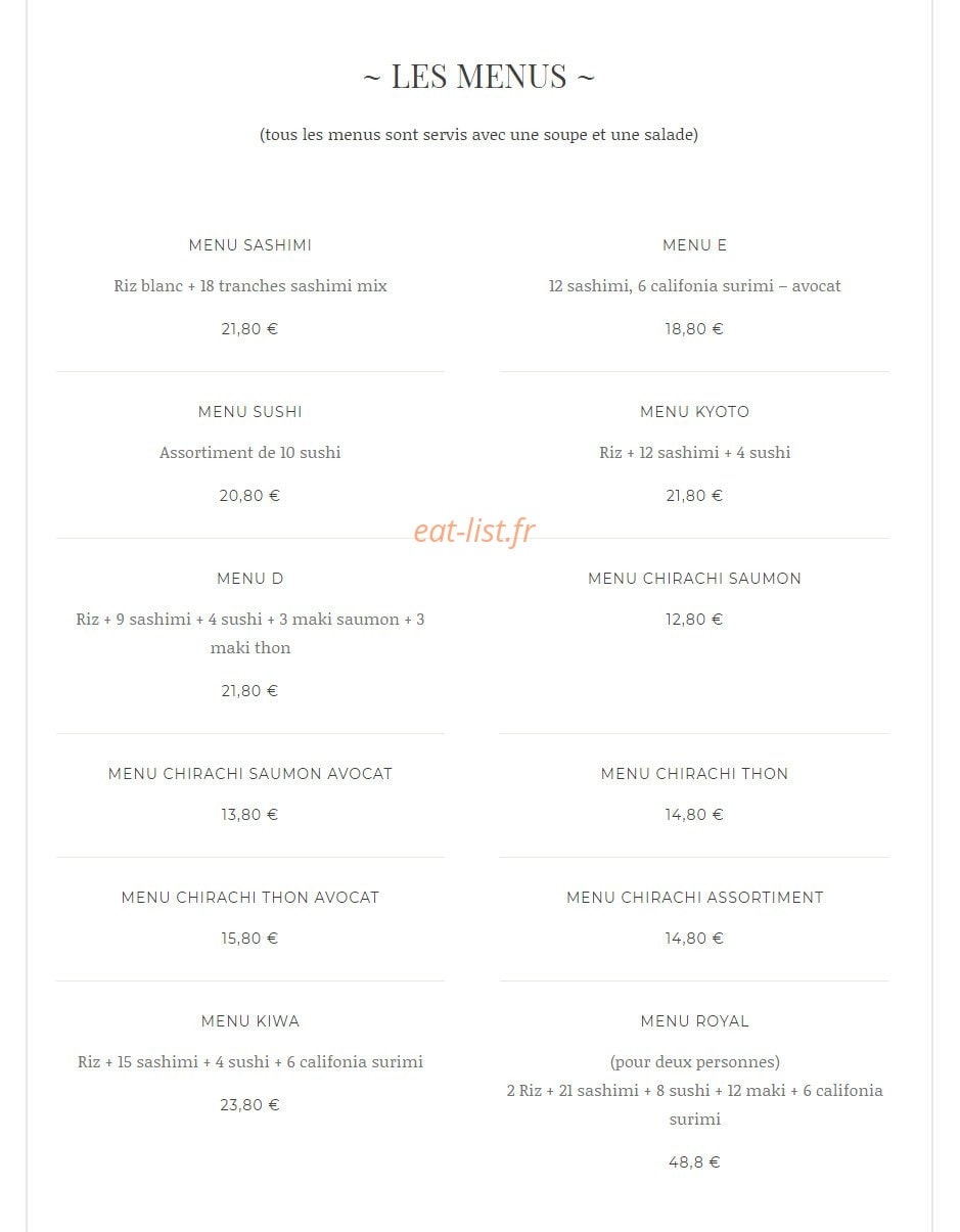 Yoyo Sushi — carte page 4