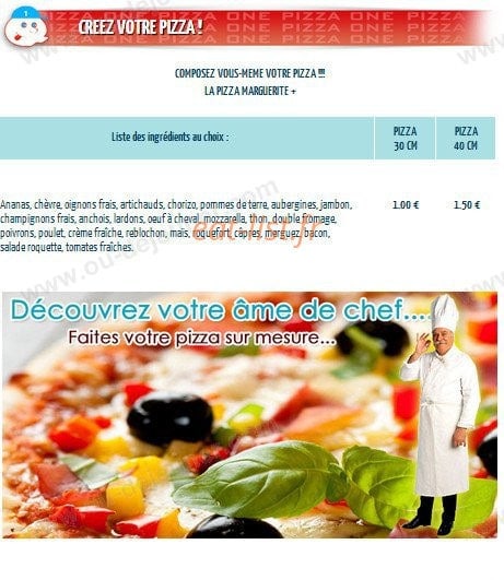 Pizza One — carte page 4