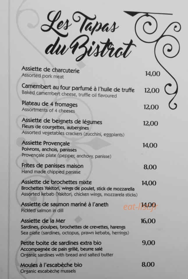 Le Bistrot — carte page 3
