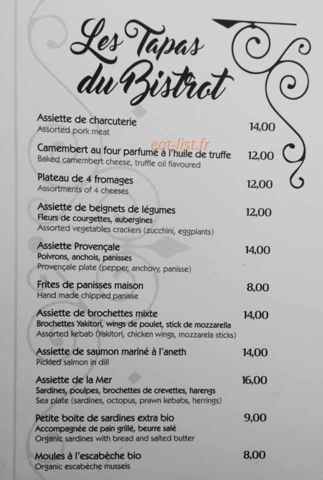 Le Bistrot — carte page 6