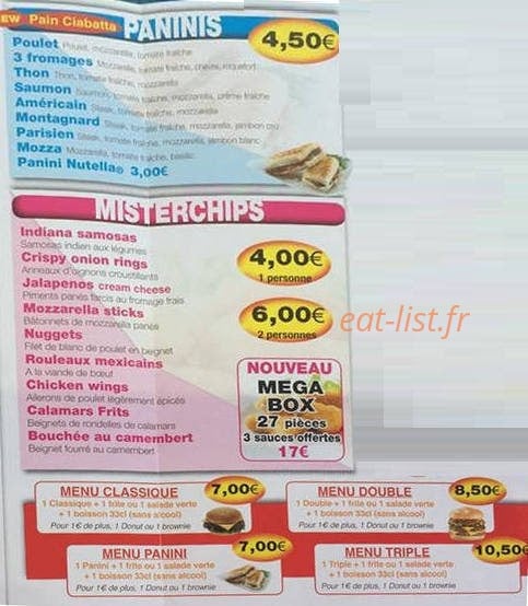 Mister Burger — carte page 5