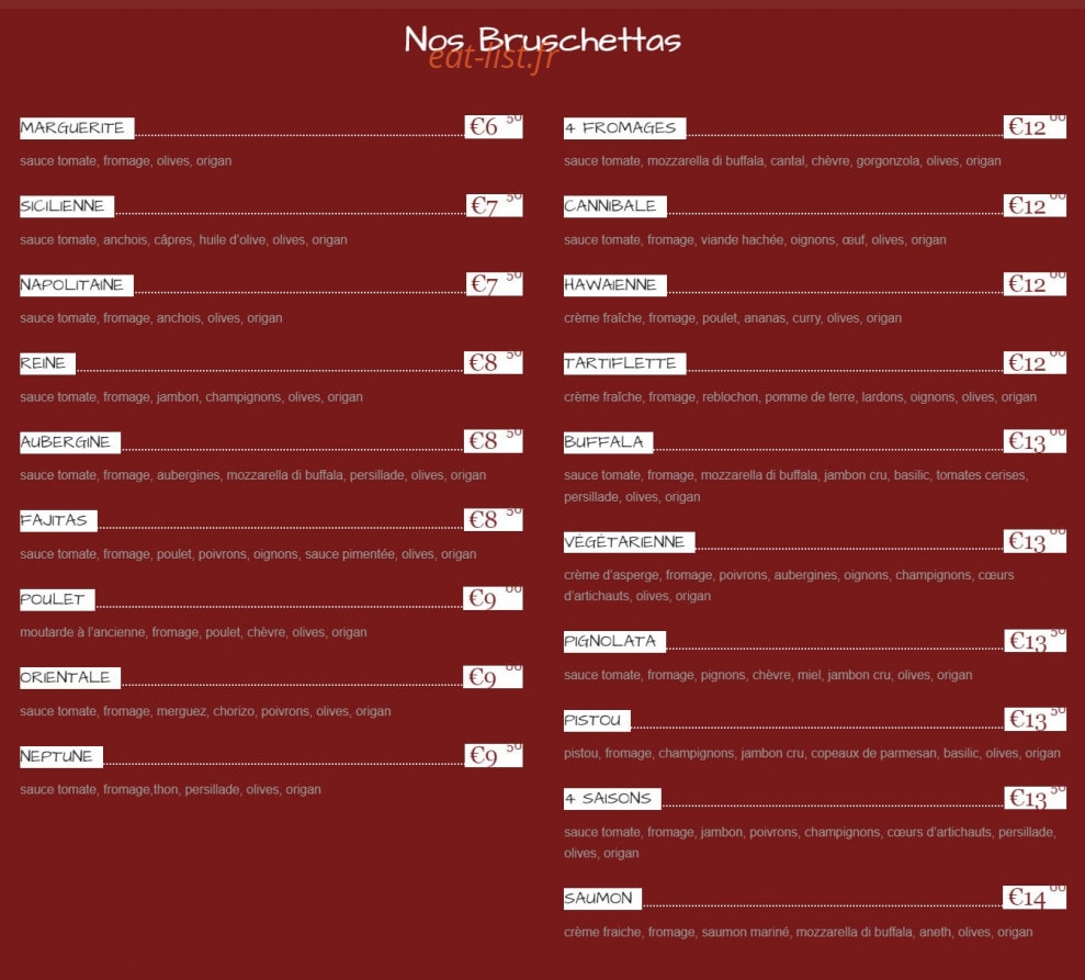 Pizzagora — carte page 3