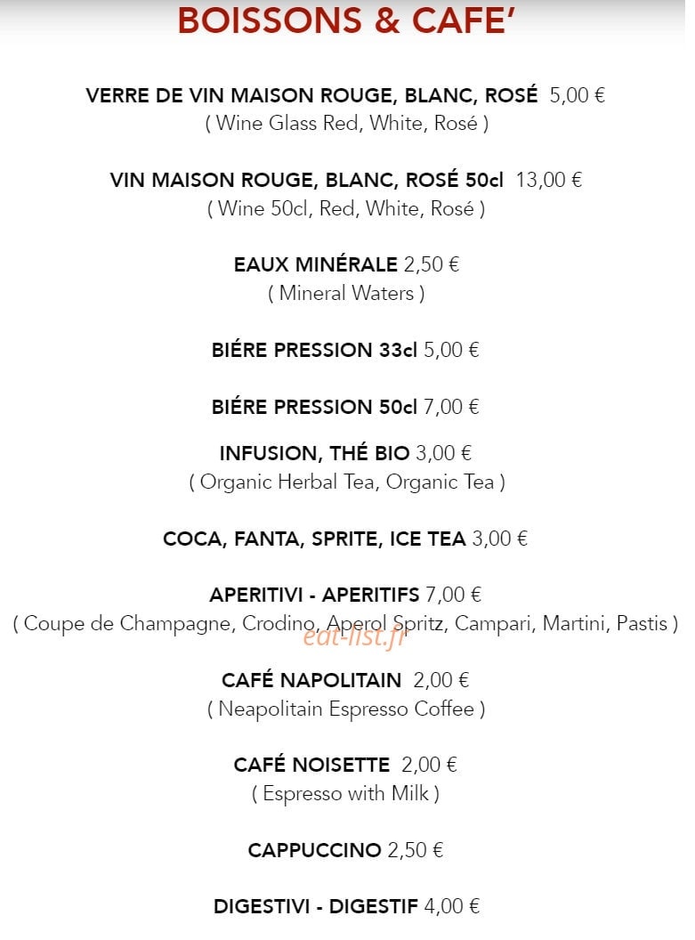 Casarella Restaurant — carte page 6