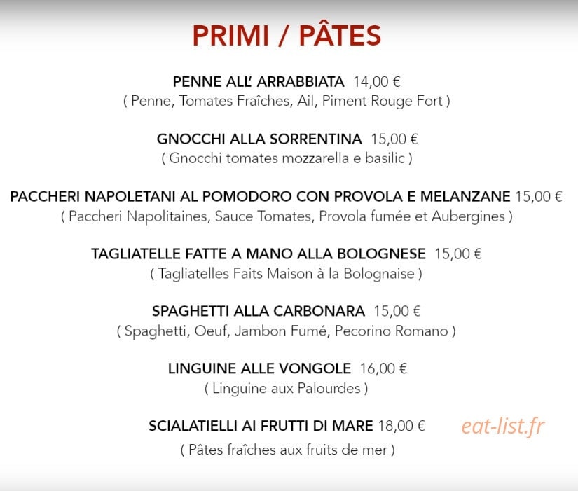 Casarella Restaurant — carte page 4