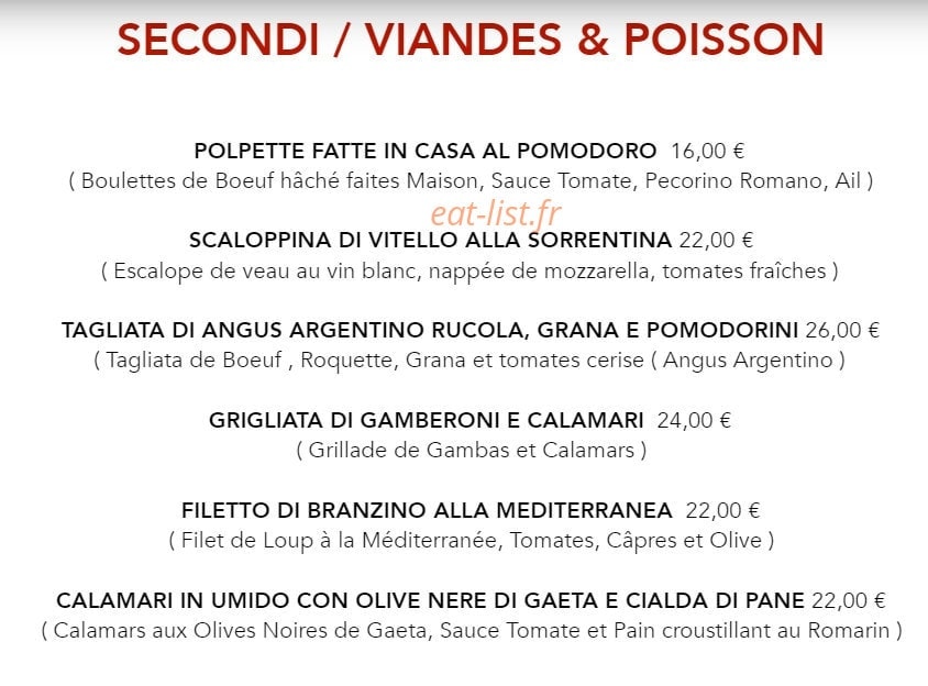 Casarella Restaurant — carte page 5