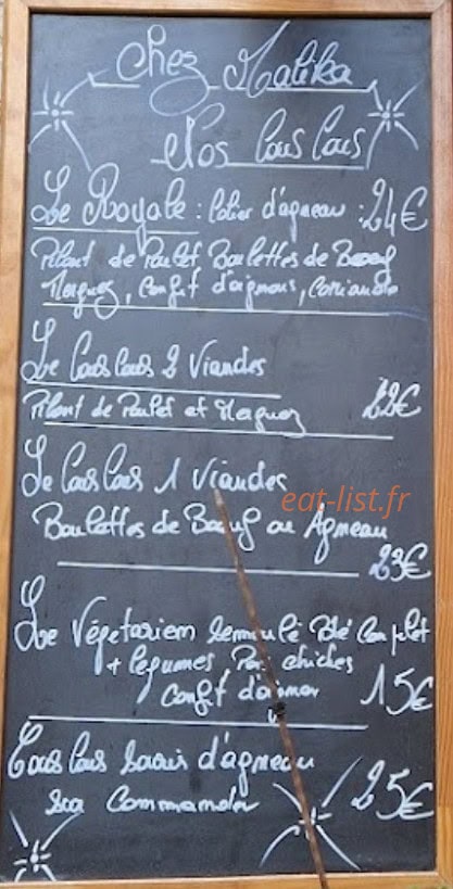 Chez Malika — carte page 2