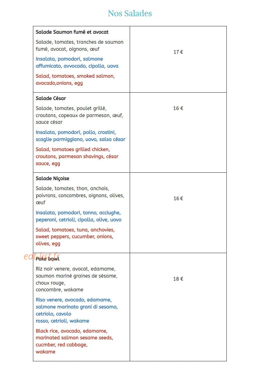 Cocody Sun — carte page 2