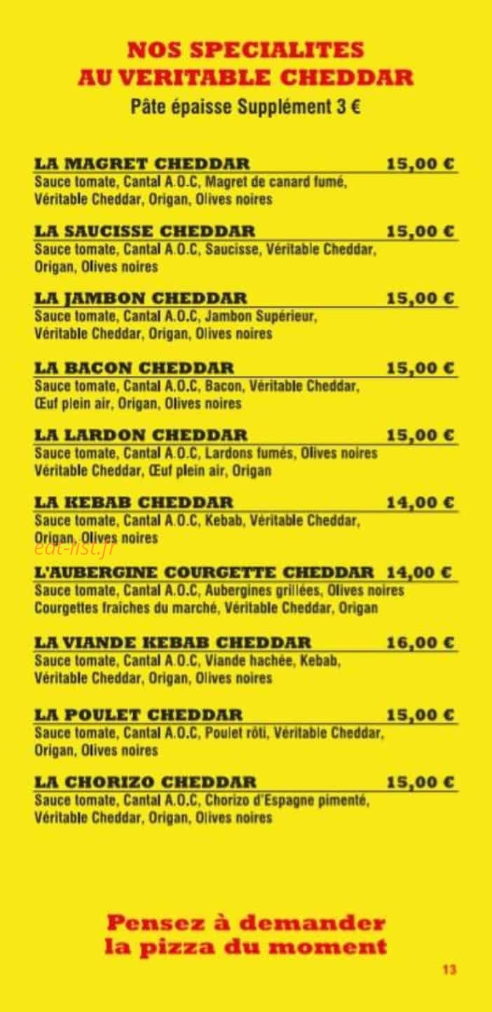 Euro Pizza — carte page 13