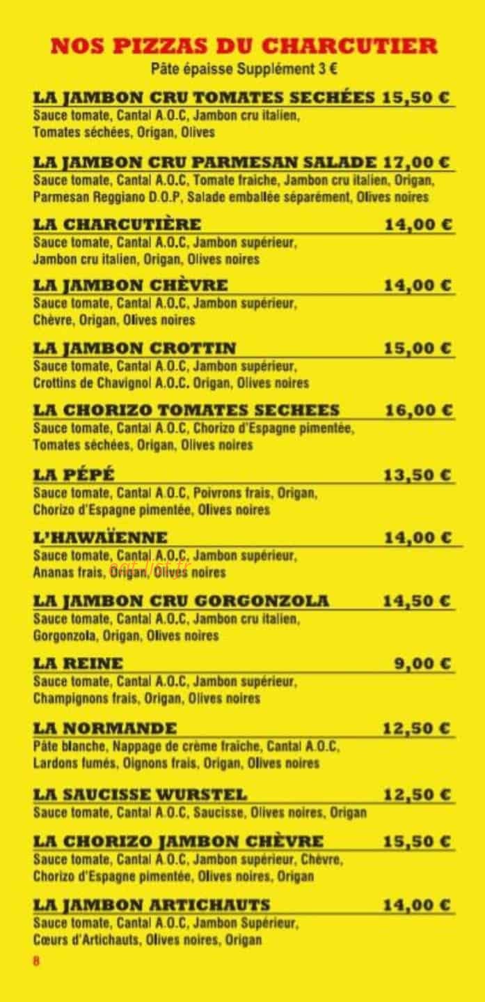 Euro Pizza — carte page 8