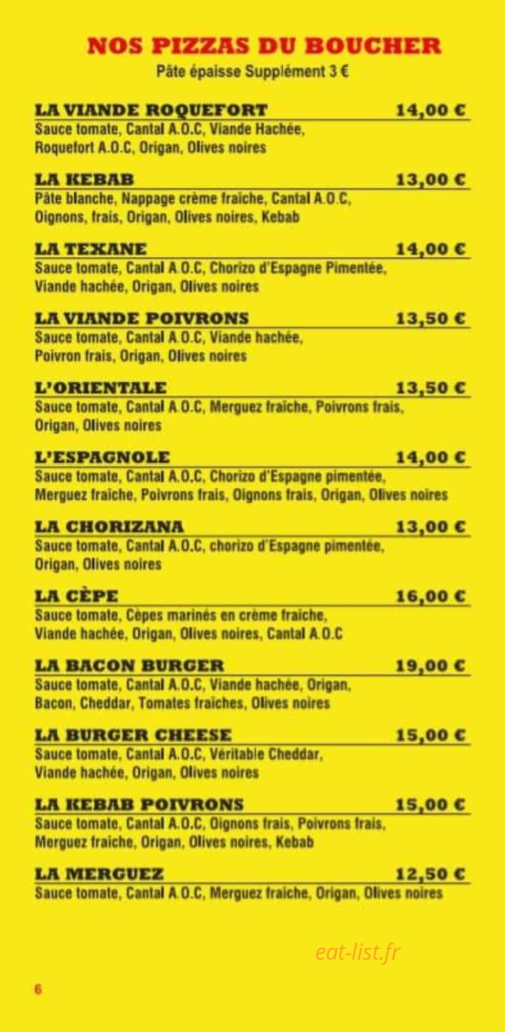 Euro Pizza — carte page 6