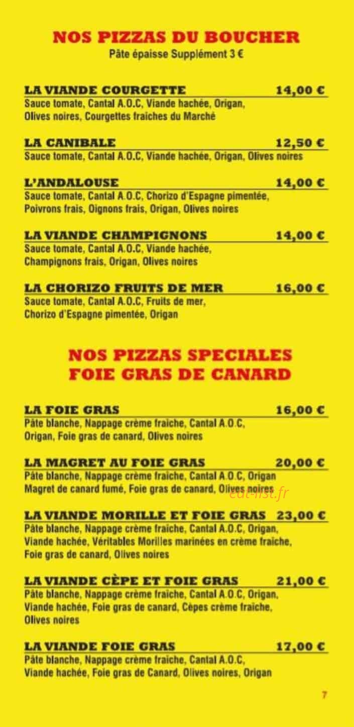 Euro Pizza — carte page 7
