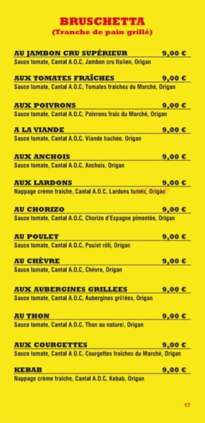 Euro Pizza — carte page 17