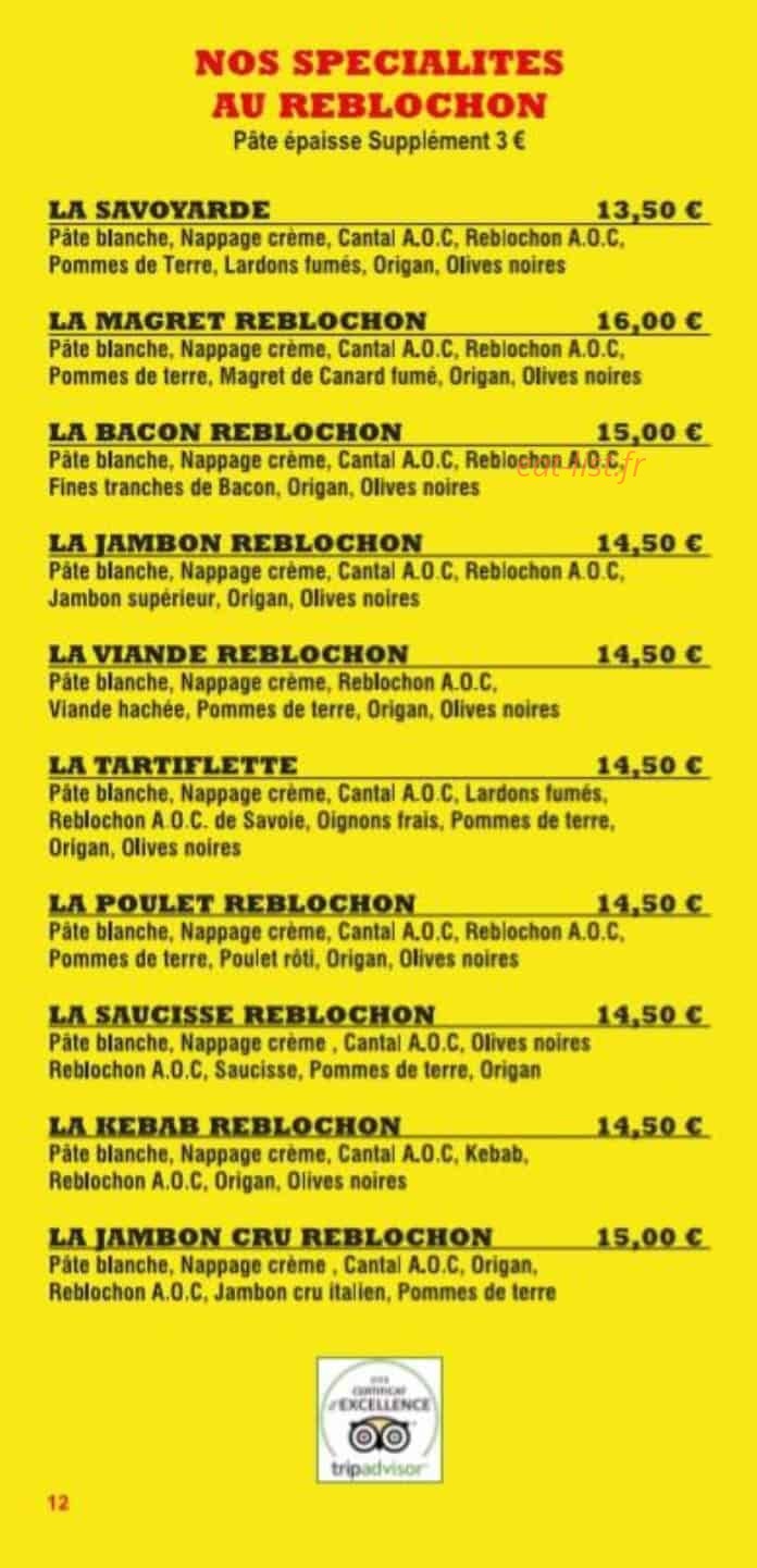 Euro Pizza — carte page 12
