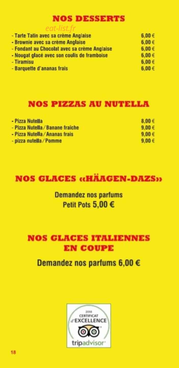 Euro Pizza — carte page 18