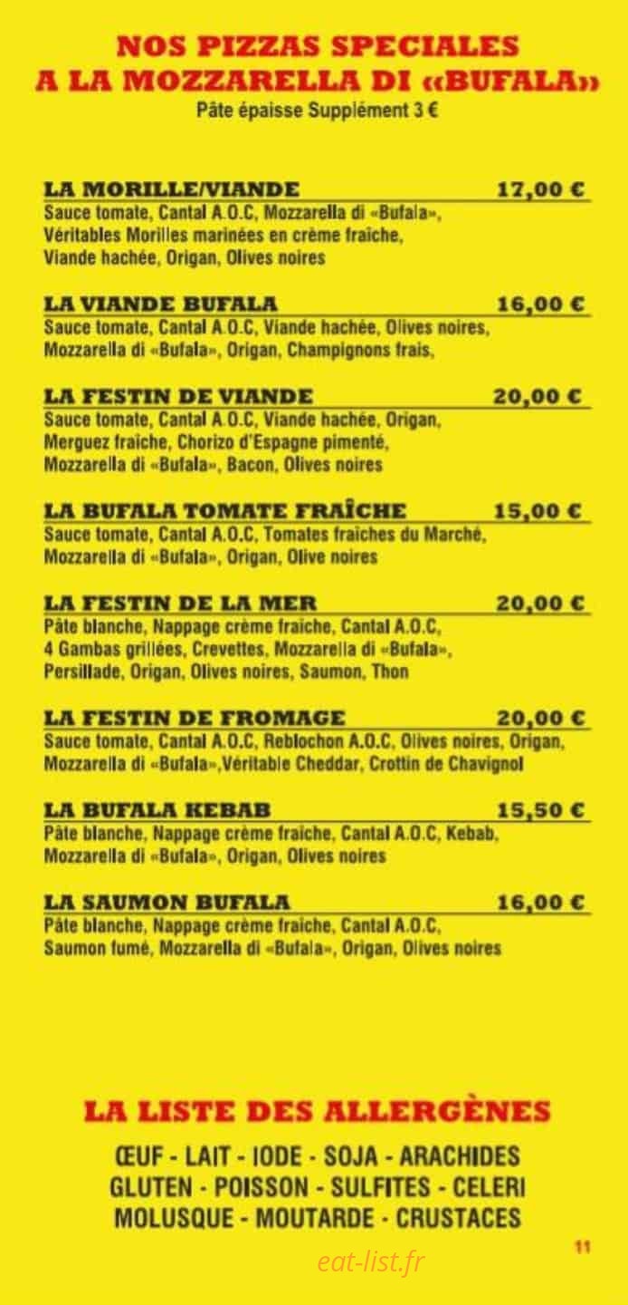 Euro Pizza — carte page 11