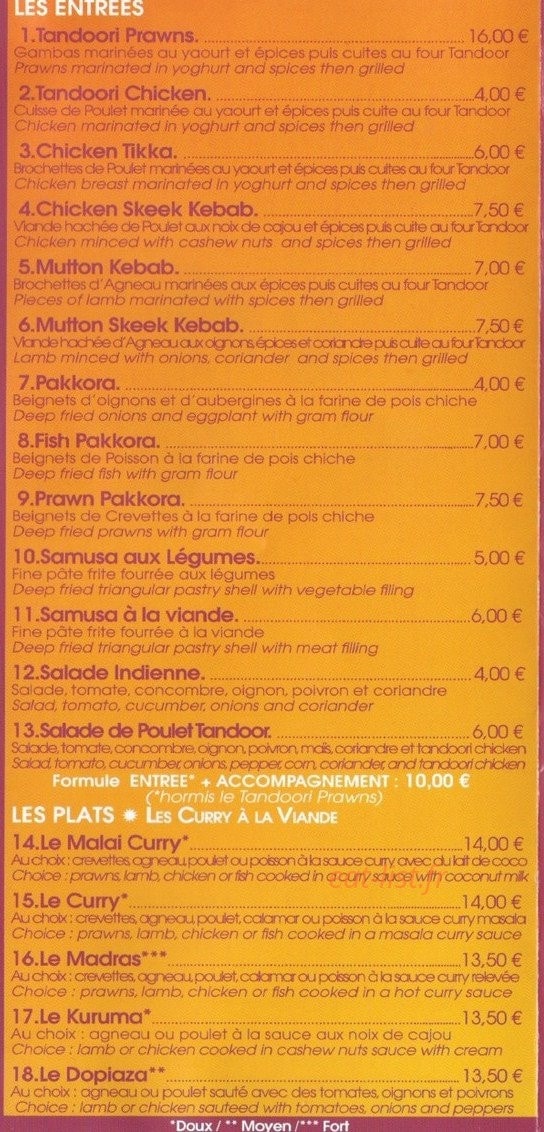 Indian's Take Away — carte page 2
