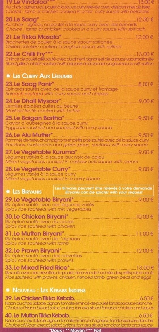 Indian's Take Away — carte page 3
