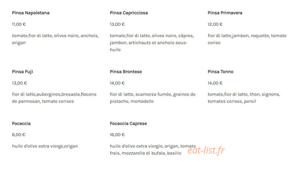 La Siciliana — carte page 2